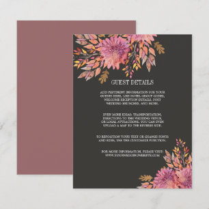 Autumn Dream Elegant Wedding GUEST DETAILS Invitation
