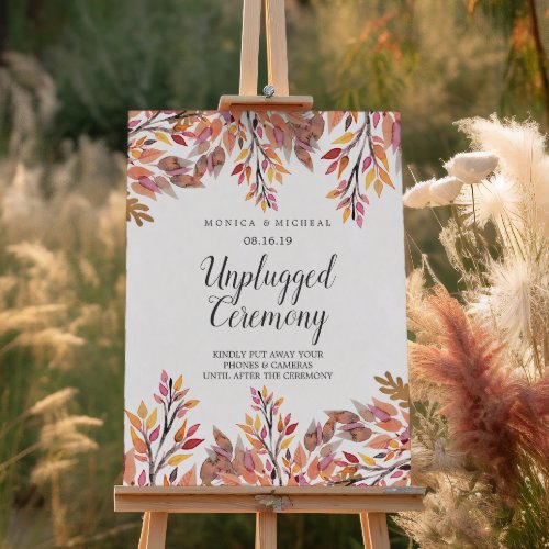 Autumn Dream  Unplugged Wedding Ceremony Sign