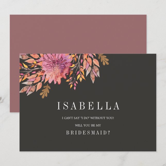 Autumn Dream | Wedding Be My Bridesmaid Invitation (Front/Back)