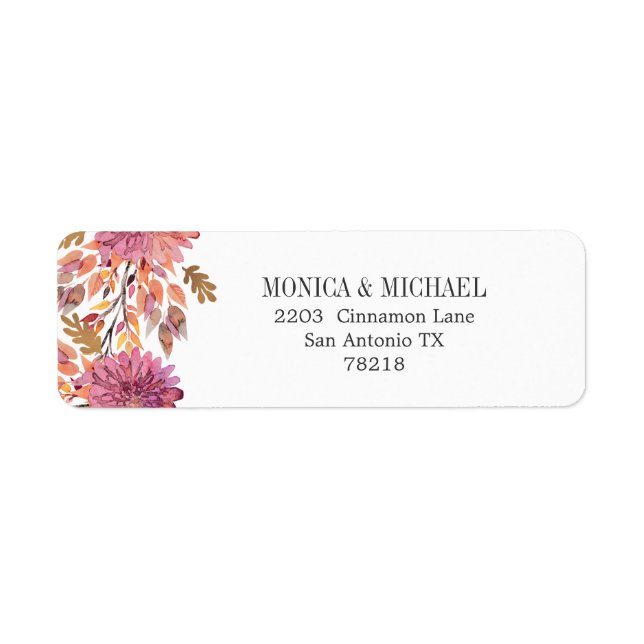 Autumn Dream | Wedding Floral Label (Front)