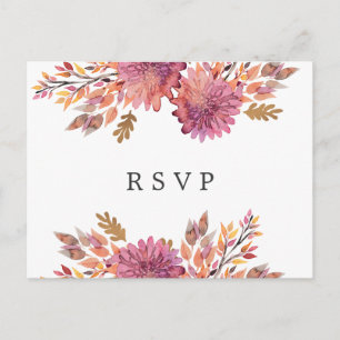 Autumn Dream Wedding RSVP MEAL CHOICE Invitation Postcard