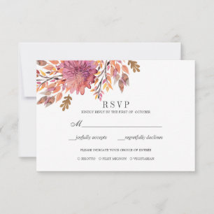 Autumn Dream   Wedding RSVP meal selection Card