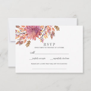 Autumn Dream   Wedding RSVP song request Card