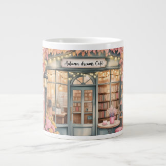 Autumn Dreams Café Tasses — Cozy Floral Bookshop Giant Coffee Mug