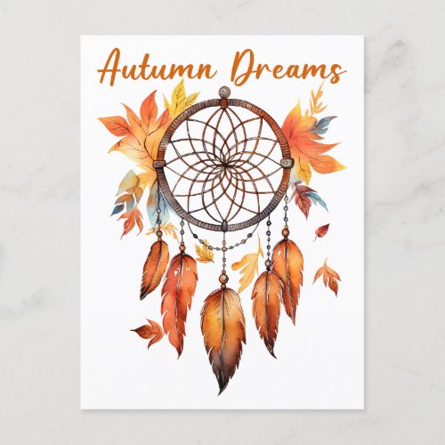 Autumn Dreams Dream Catcher Fall Postcard