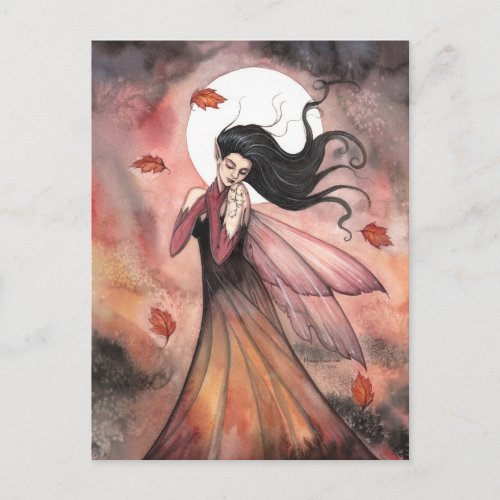 Autumn Dreams Gothic Fairy Fantasy Art Postcard