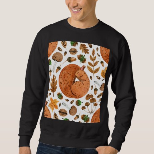 Autumn Dreams Watercolor Squirrel Haven Sweatshirt