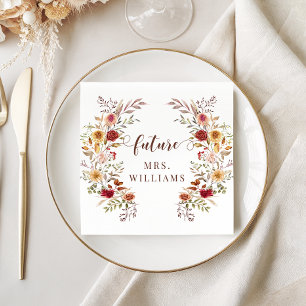 Autumn Dried Flowers Future Mrs Bridal Shower Napkins