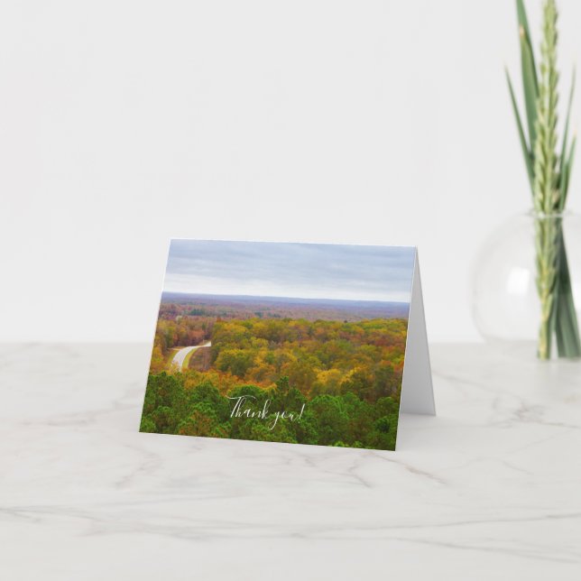 Autumn Drive Pano Thank You Card (Front)