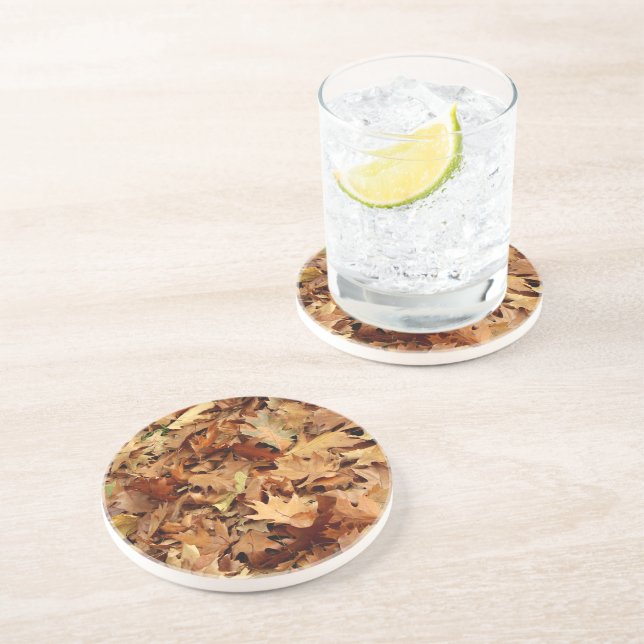 autumn, dry leaves coaster (Side)