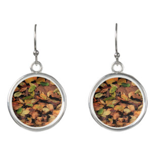 autumn, dry leaves earrings