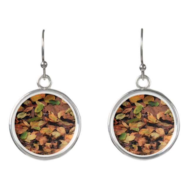 autumn, dry leaves earrings (Front)