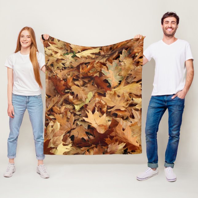 autumn, dry leaves fleece blanket (In Situ)