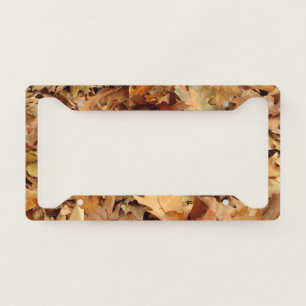 autumn, dry leaves license plate frame
