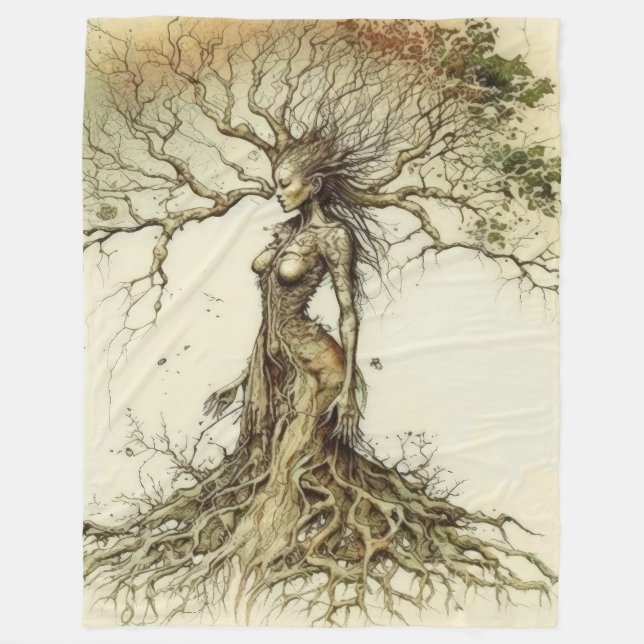 Autumn Dryad - Tranquility Fleece Blanket (Front)