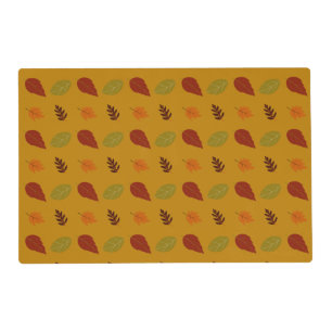 Autumn Earth-Tone Colors Fall Leaves Pattern Placemat