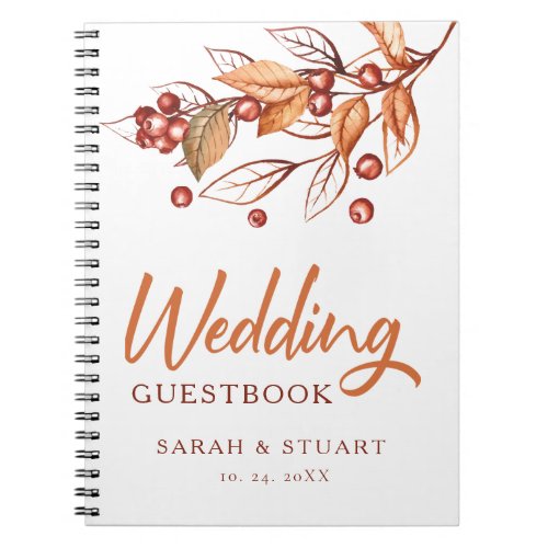 Autumn Earth tone Terracotta Wedding Guestbook Notebook