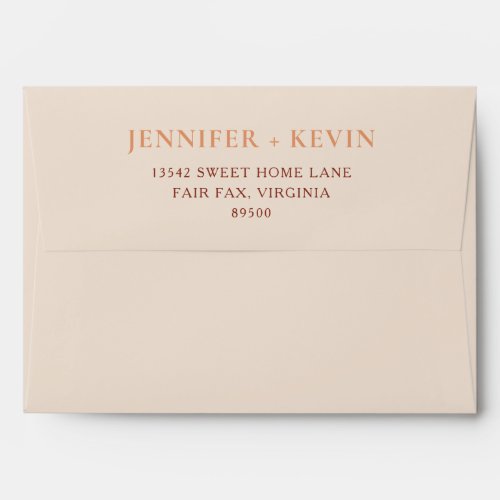  Autumn Earth tone Terracotta Wedding Invitation Envelope