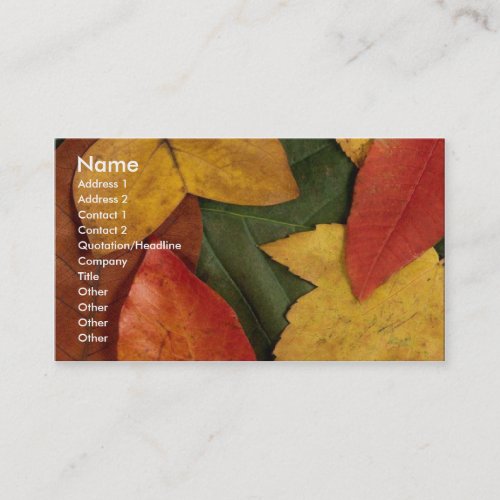 Autumn Ecstacy Business Card Template