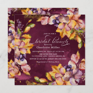 Autumn Elegance Bridal Shower Brunch Invitation