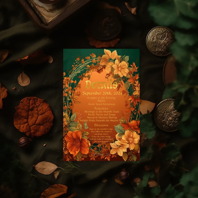 Autumn Elegance Druid Hill Wedding Details  RSVP Card (Beautiful Druid Hill Wedding Details Enclosure Card )