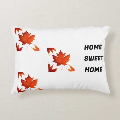 Autumn Elegance Maple Leaf Embroidered Cushion