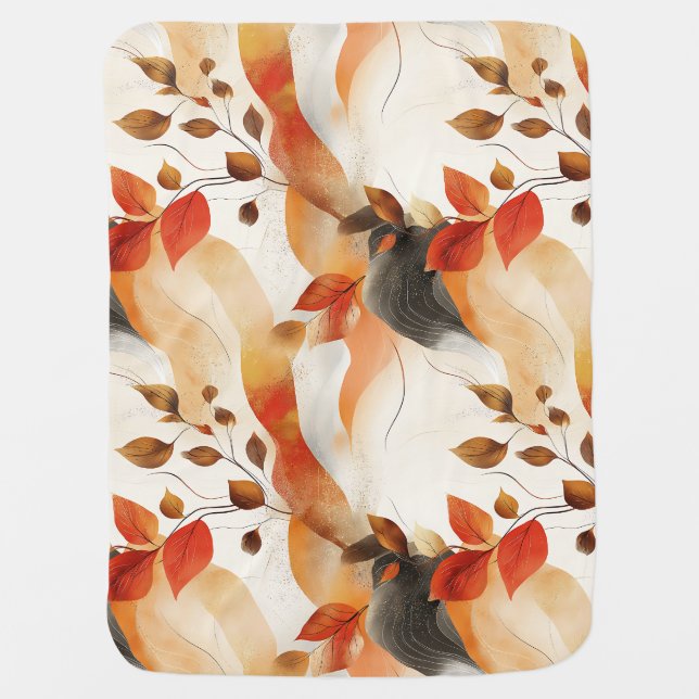 Autumn Elegance Seamless Pattern Baby Blanket (Front)