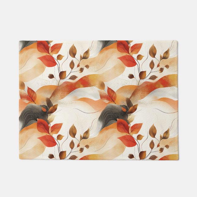 Autumn Elegance Seamless Pattern Doormat (Front)