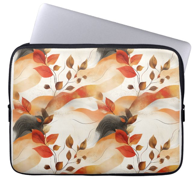 Autumn Elegance Seamless Pattern Laptop Sleeve (Front)