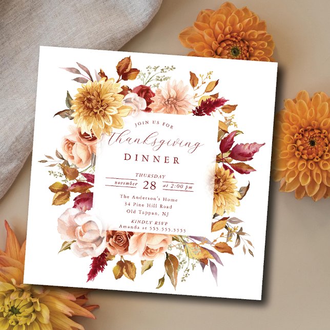 Autumn Elegance Thanksgiving Invitation (Creator Uploaded)