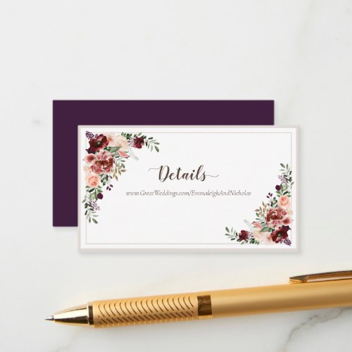 Autumn Elegance Watercolor Floral Enclosure Card