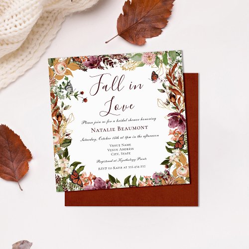 Autumn Elegant Bridal Shower Invitation