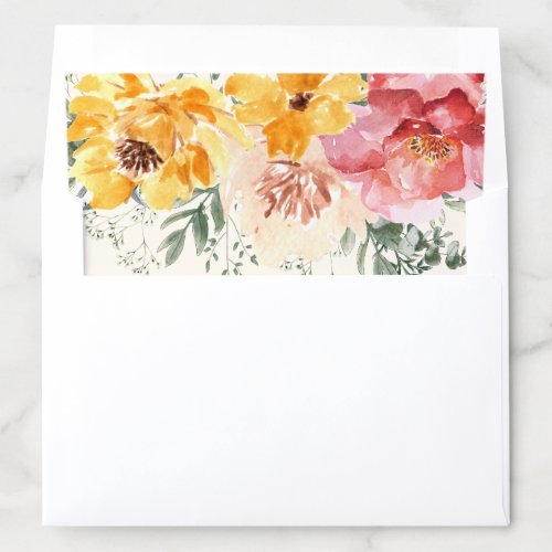 Autumn elegant fall floral wedding  envelope liner