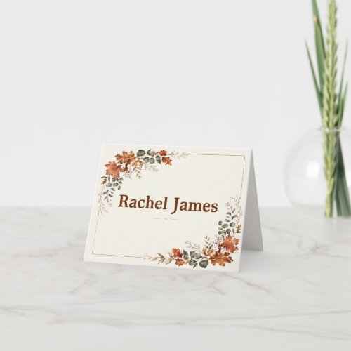 Autumn Elegant Fall Rustic Leaf Table Place Card