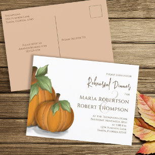 Autumn Elegant Pumpkins Rehearsal Dinner Fall Post Postcard