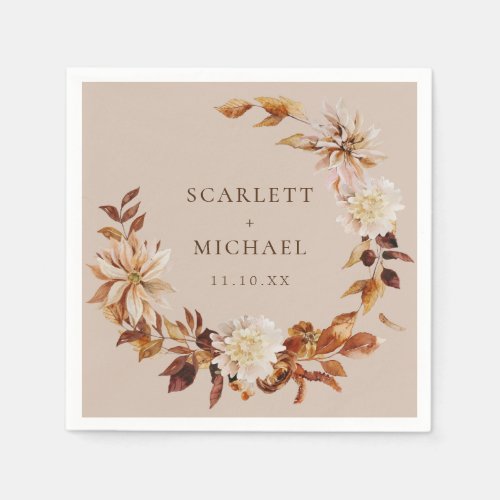 Autumn Elegant Wedding Napkins