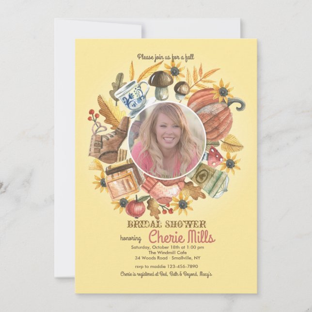 Autumn Elements Photo Invitation (Front)