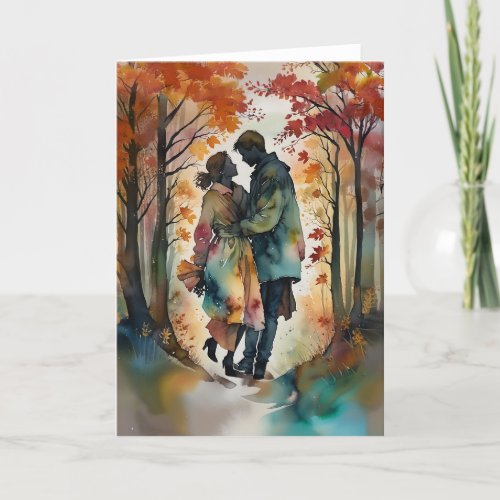 Autumn Embrace Blank Card