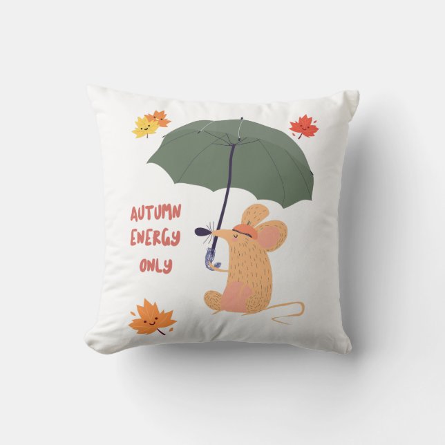 Autumn Energy Only  Throw Pillow (Front)
