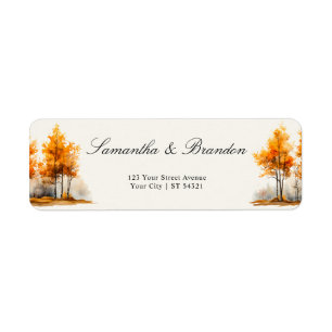 Autumn eorest Fall woodland Return Address Label