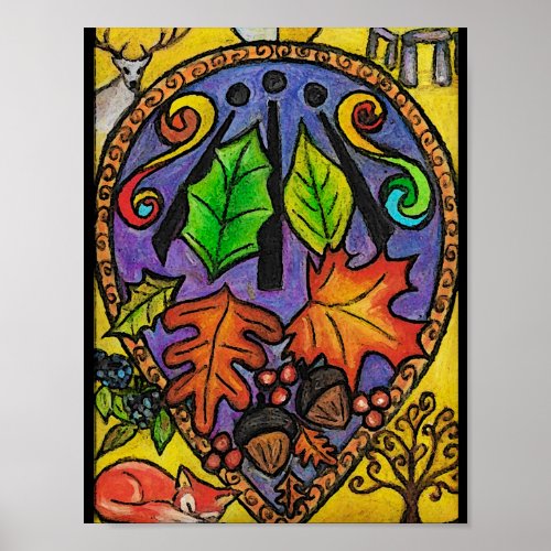 Autumn Equinox  Mabon  Alban Elfed  Awen art Poster