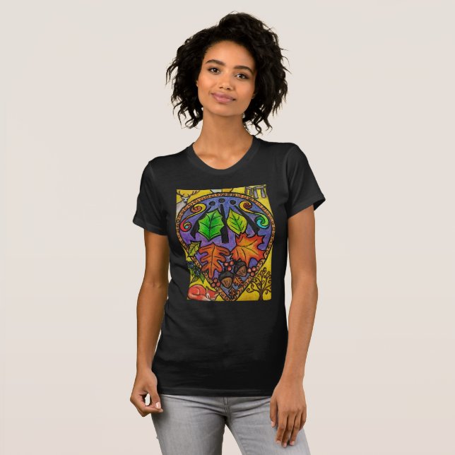 autumn Equinox / Mabon / Alban Elfed / Awen art T-Shirt (Front Full)