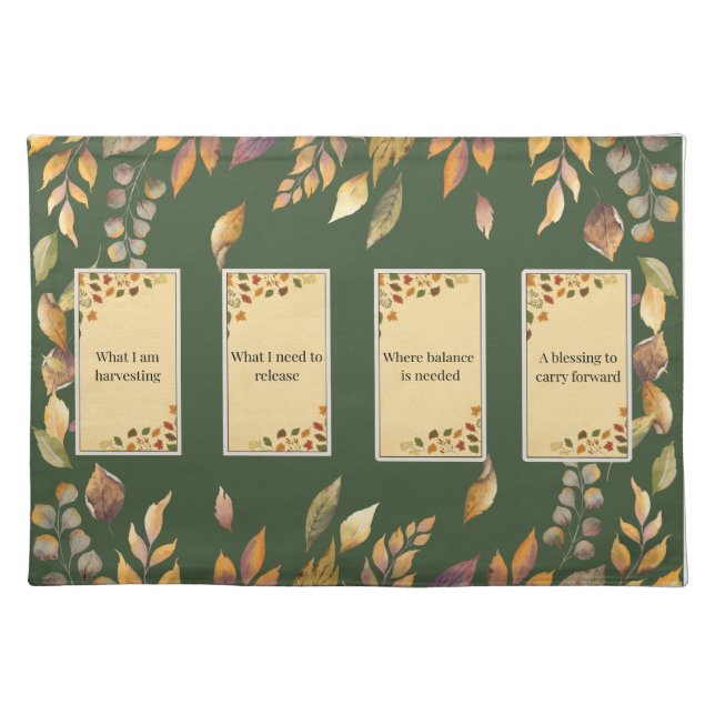 Autumn Equinox Tarot & Oracle Card Spread Cloth Placemat (Front)