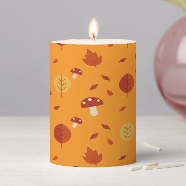 Autumn Essence Nature Inspired Seasonal Art Pillar Candle (In Situ)