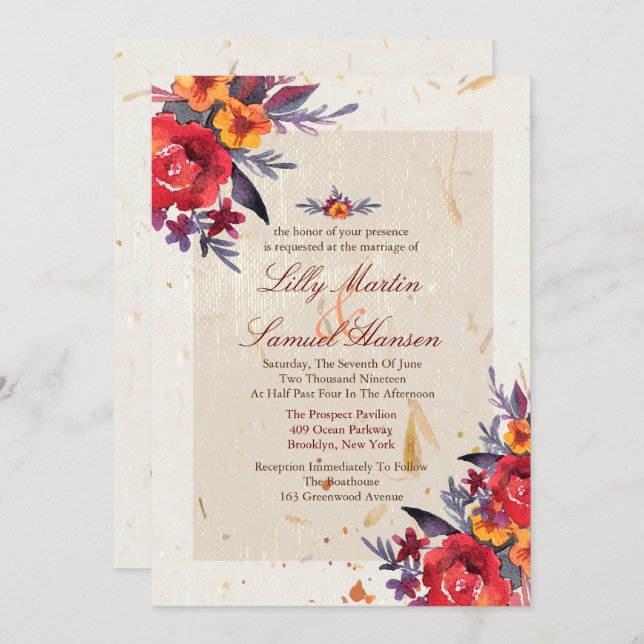 Autumn Essence Wedding Invitations (Front/Back)