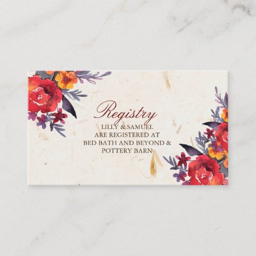 Autumn Essence Wedding Registry Cards