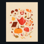 Autumn essentials illustration  poster<br><div class="desc">Cozy autumn essentials illustration</div>