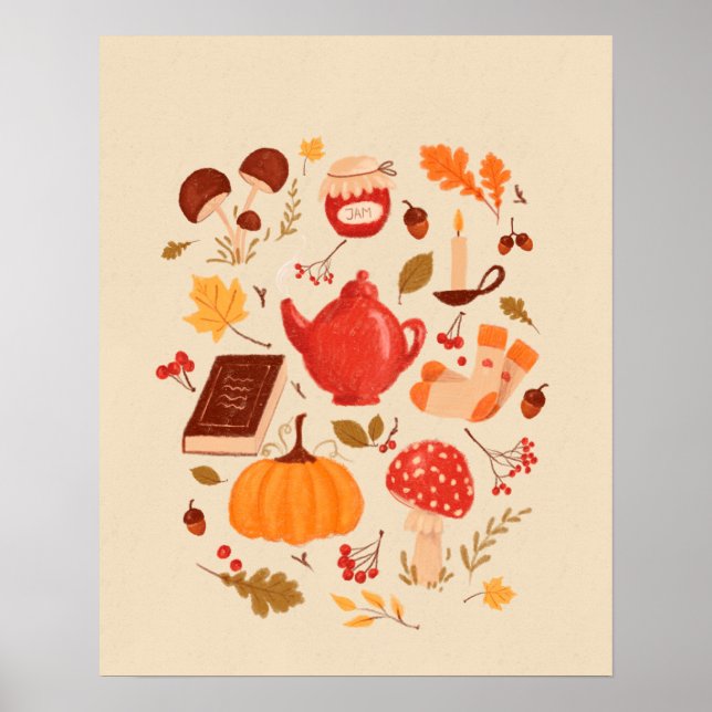 Autumn essentials illustration  poster (Front)