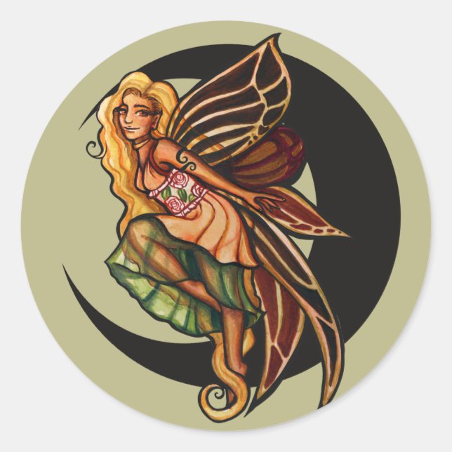 Autumn Faerie  Classic Round Sticker (Front)