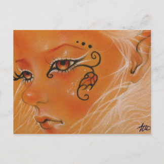 Autumn Fairy doll face Postcard